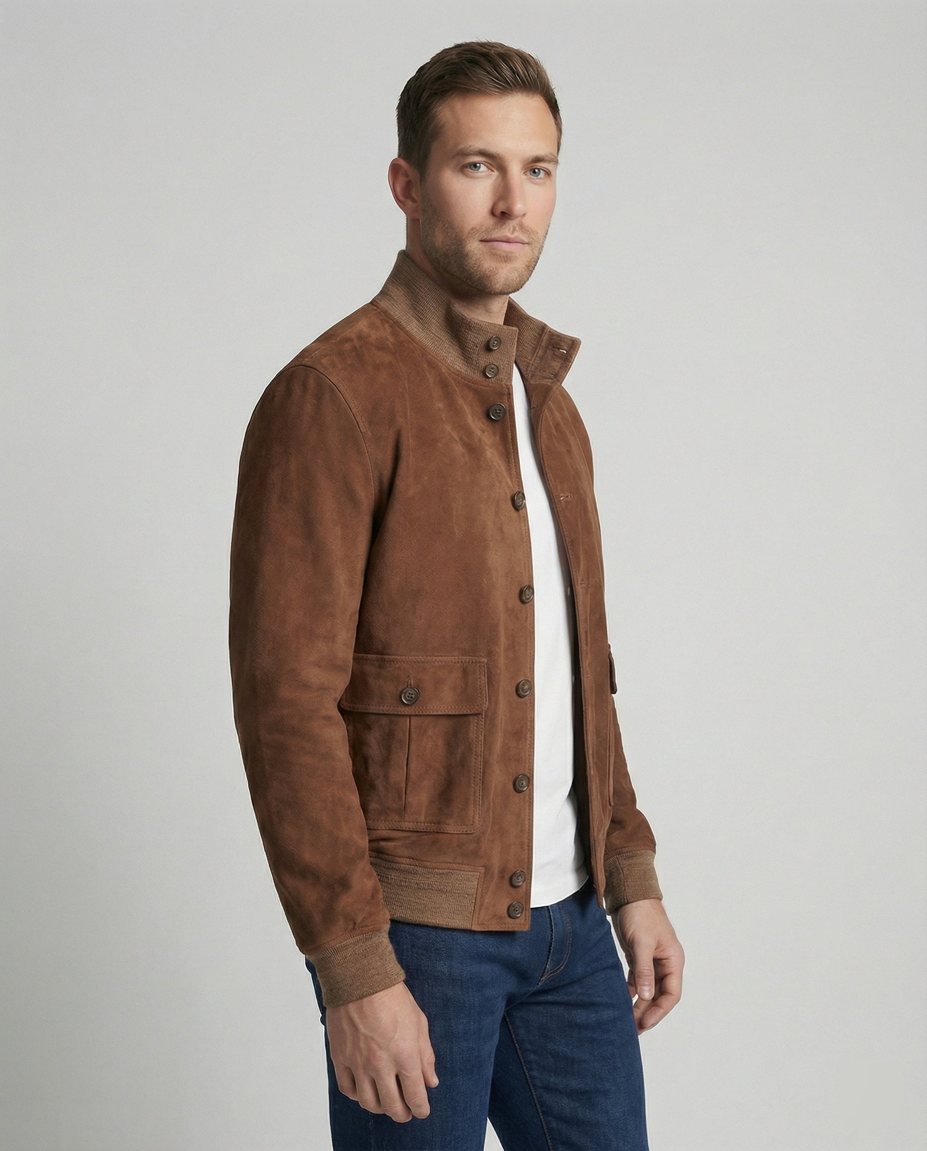Freizeitkleidung Herren Wildlederjacke Bomber