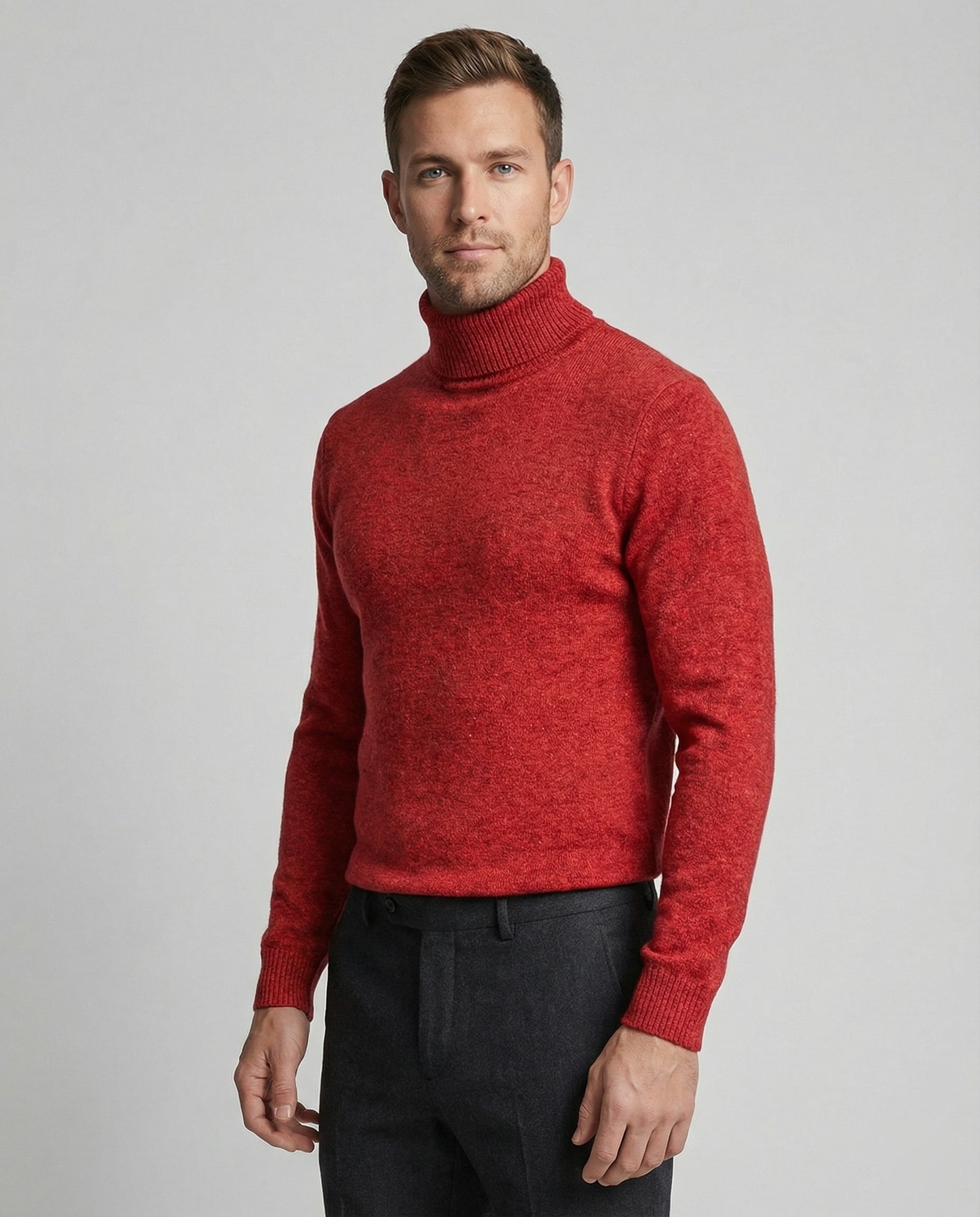 Herren Rollkragenpullover aus weichem Merinowolle R&B