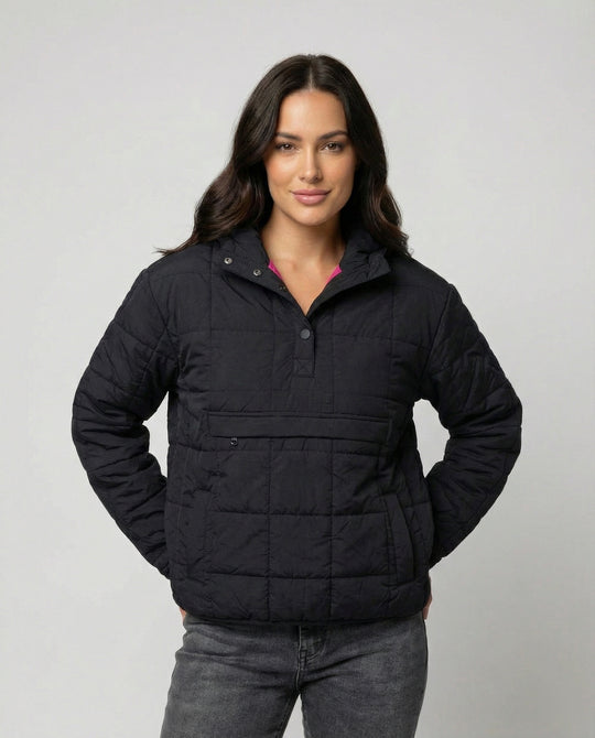 Steppjacke Damen mit hohem Kragen und Fronttasche