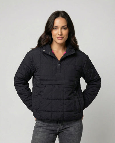 Steppjacke Damen mit hohem Kragen und Fronttasche