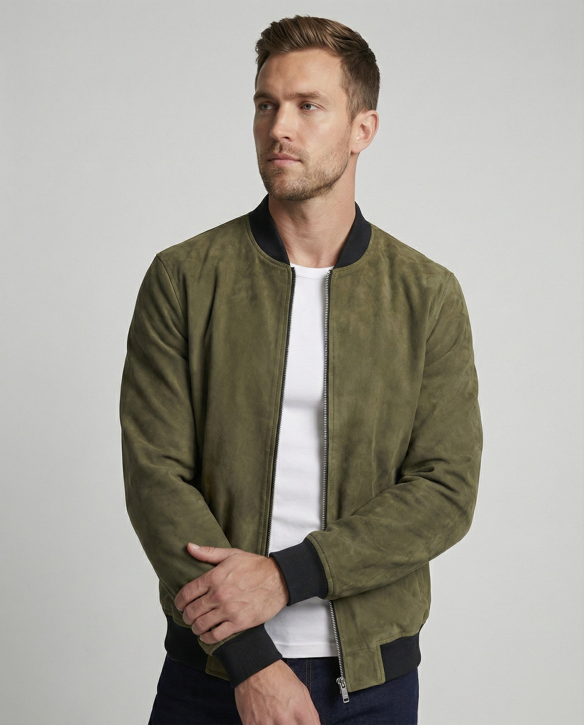 Freizeitkleidung Herren Velours Bomberjacke