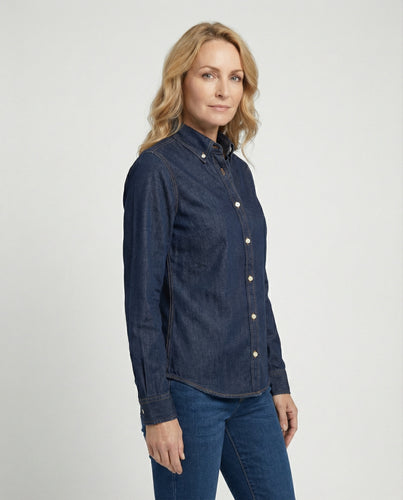 Damen Langarmhemd aus Denim