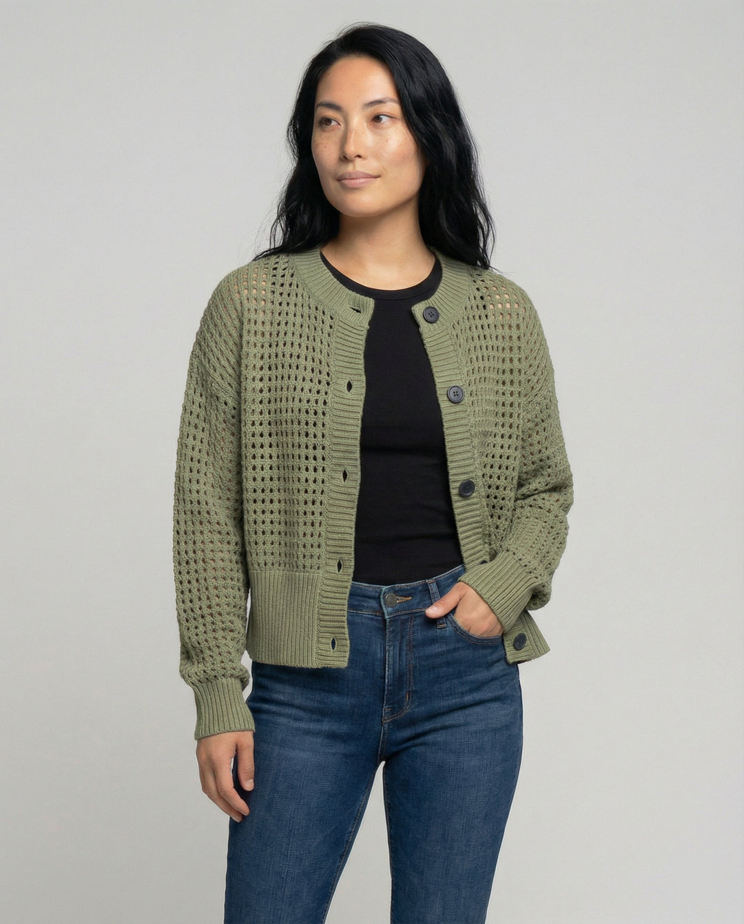 Damen luftiger Strickcardigan R&B