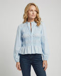 Bluse Damen Peplum Ballonärmel