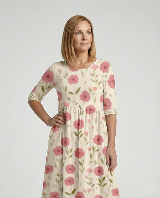 Damen Maxikleid A-Linie fließend