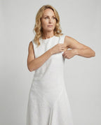 Midikleid Sommer aus Leinen mit asymmetrischem Saum