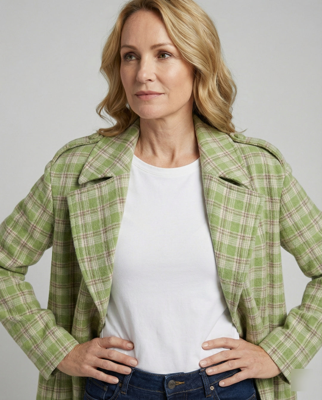 Damen Karierte Kurzjacke im Vintage-Stil