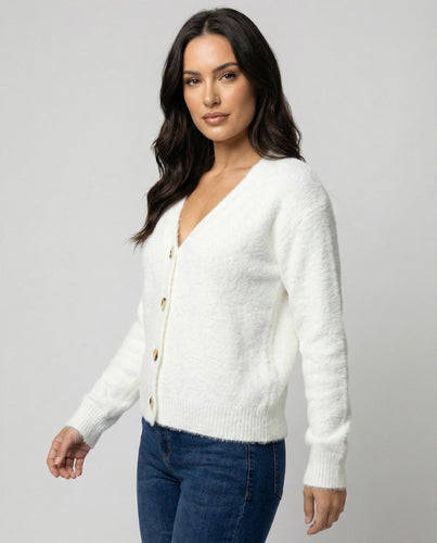 Damen Strickcardigan kuschelig mit dekorativen Knöpfen