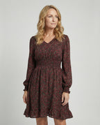 Damen A-Linie Kleid mit Smokbund