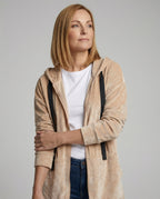 Freizeitkleidung Damen Velours Kapuzenjacke