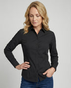 Taillierte Hemdbluse Damen mit Kentkragen