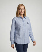 Damen Bluse mit Streifen und klassischem Kragen