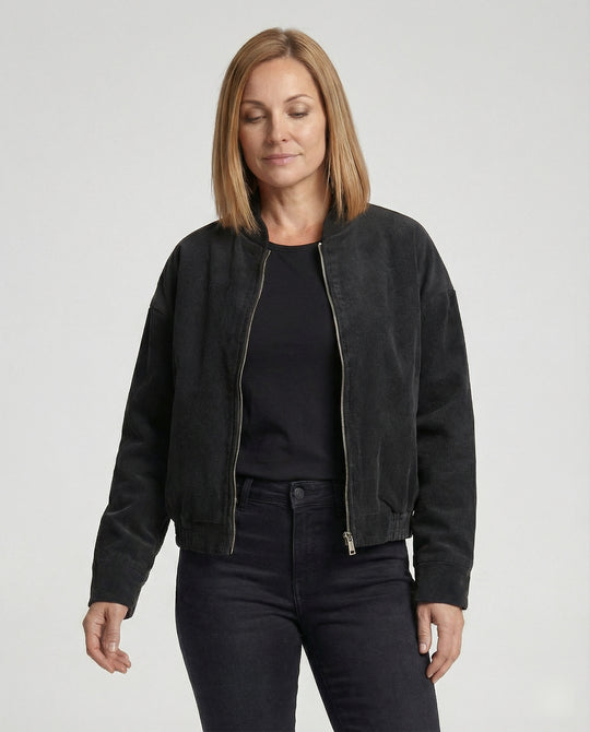 Damen Cordjacke mit Stehkragen