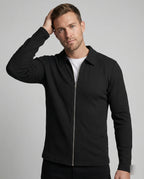 Herren Eleganter Langarmshirt mit strukturierter Oberflächenbeschaffenheit und hochwertigem Reißverschluss R&B