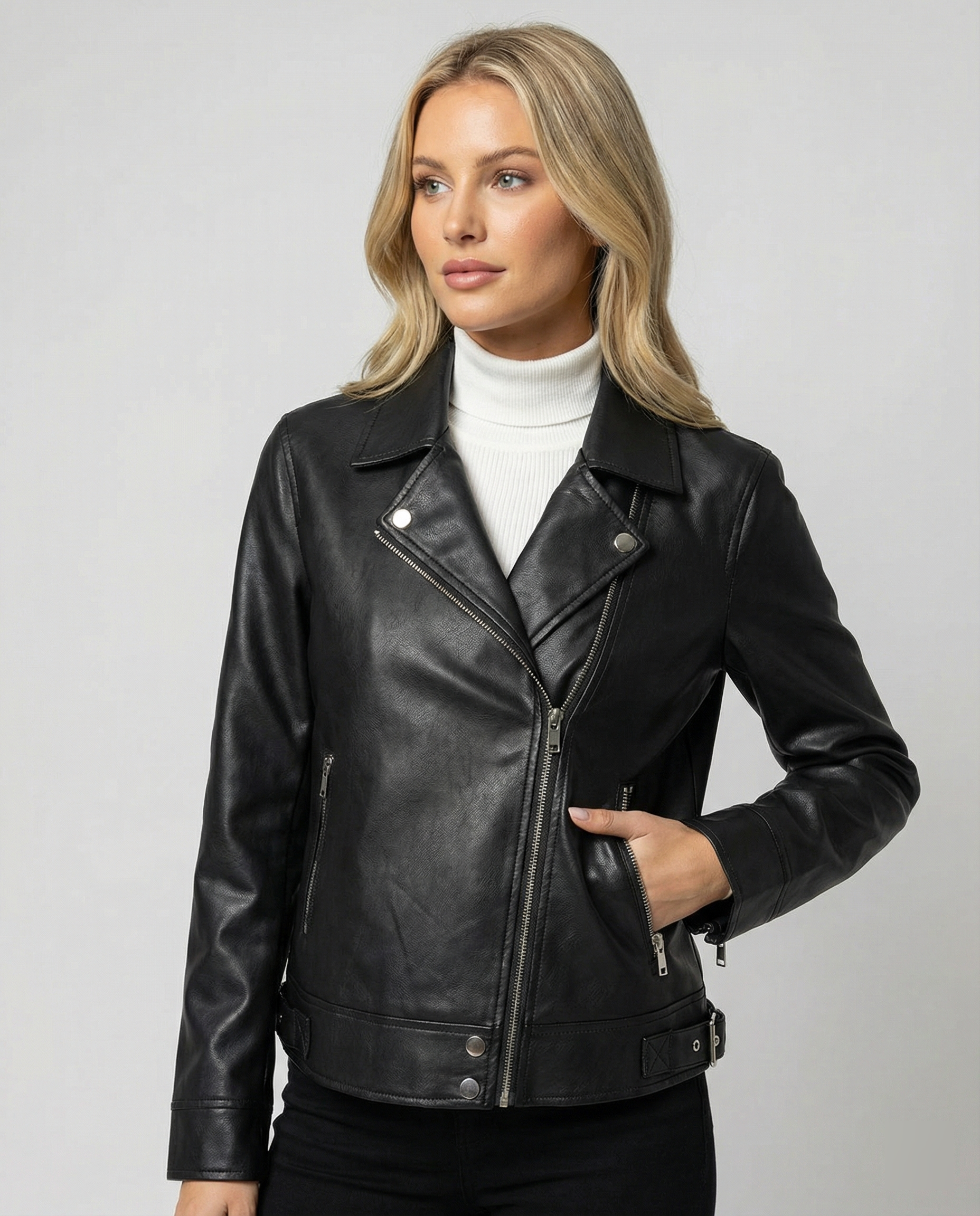 Steppjacke Damen Übergang aus reißfestem Kunstleder
