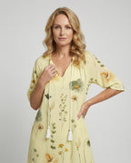Boho Maxikleid Damen Kordelzug