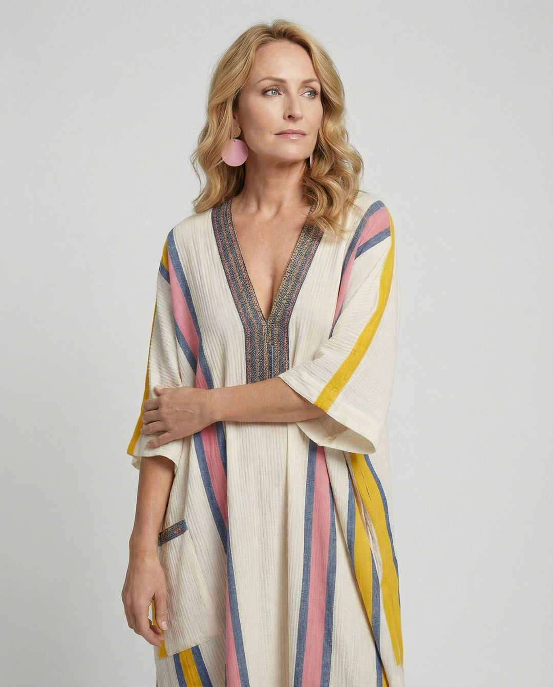 Leinen Kaftan Maxikleid Damen