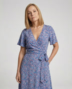 Damen Blumenkleid Midi mit Gürtel