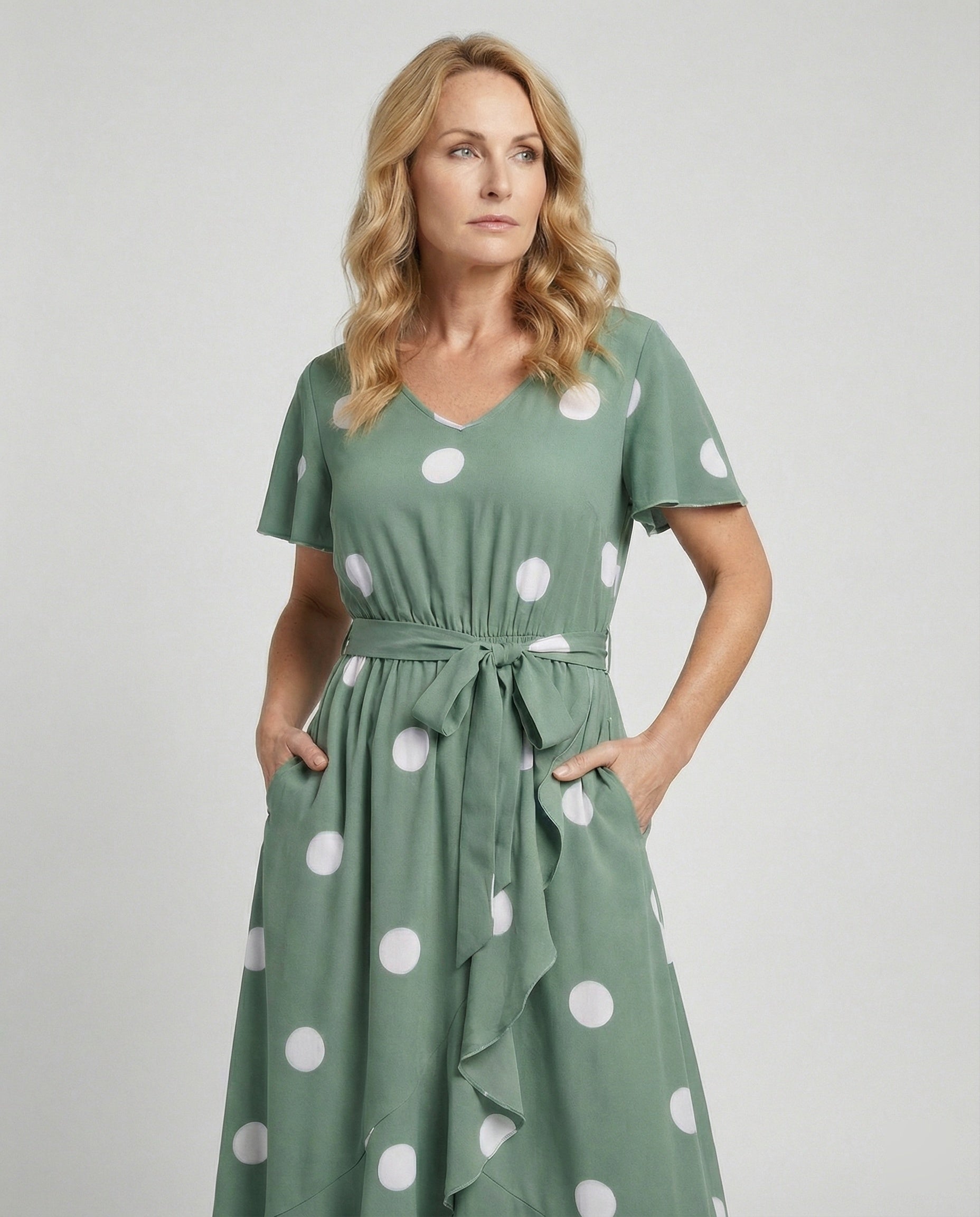 Maxikleid Sommer Damen Gepunktet