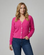 Strickjacke Damen kuschelig mit V-Ausschnitt und Knopfdetails