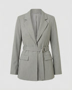 Taillierter Blazer Mit Bindegürtel Damen