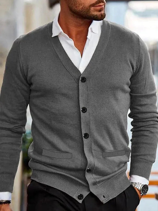 R&B | Ausschnitt Herren Strickjacke Pullover