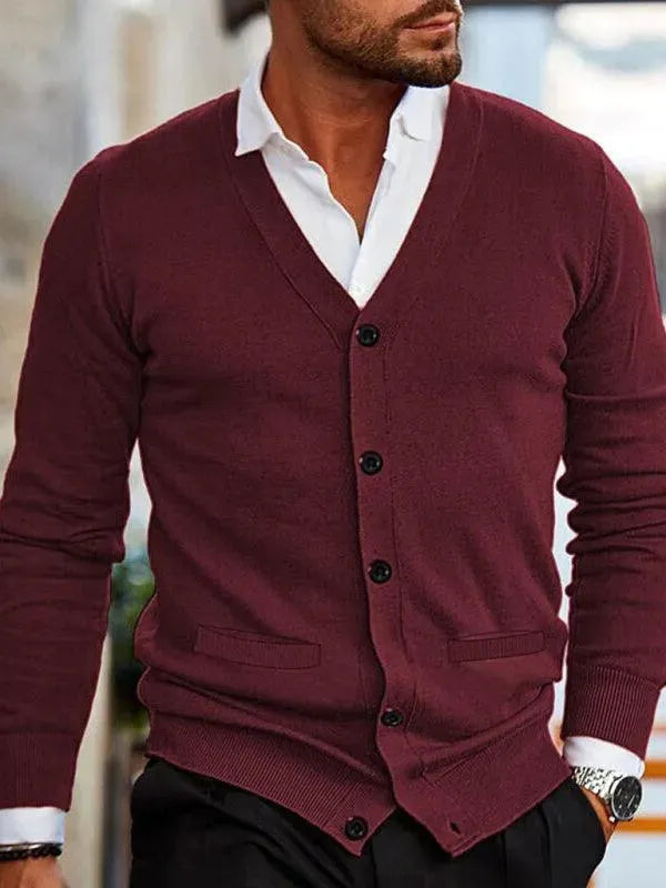 R&B | Ausschnitt Herren Strickjacke Pullover