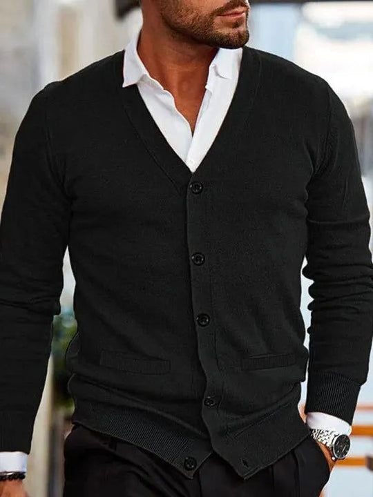R&B | Ausschnitt Herren Strickjacke Pullover