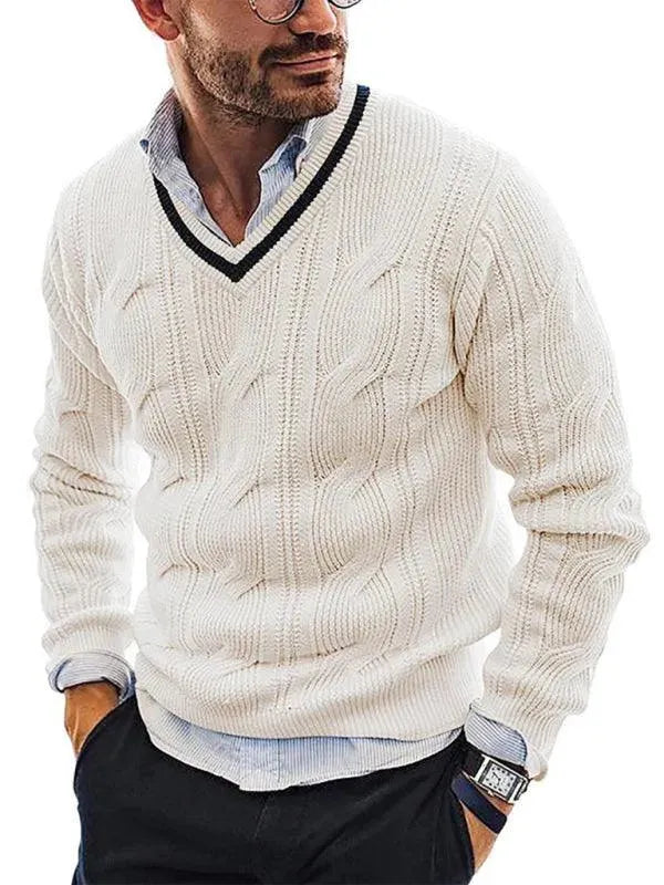 R&B | Ausschnitt Slim Fit Herren Pullover Sweatshirt
