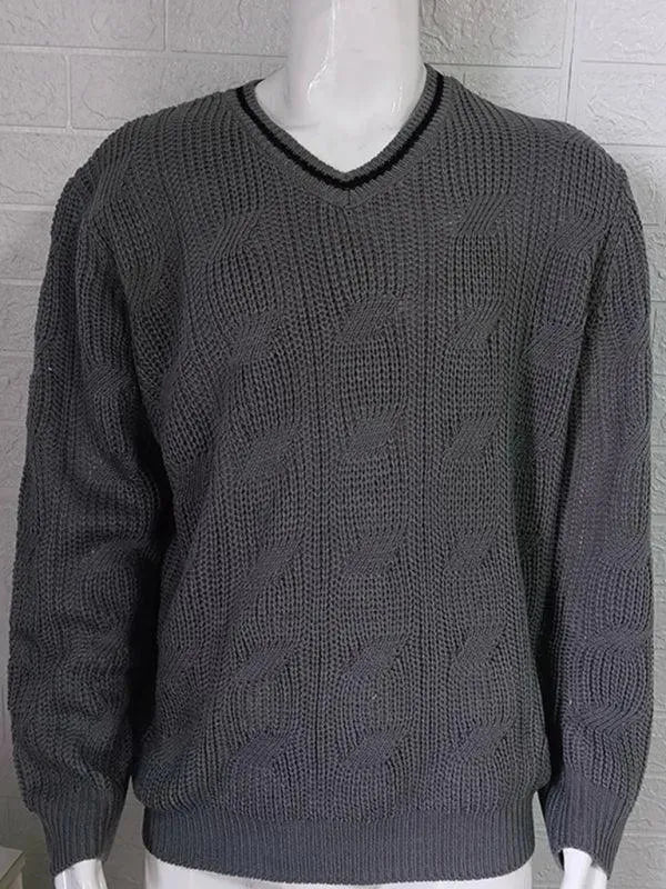 R&B | Ausschnitt Slim Fit Herren Pullover Sweatshirt