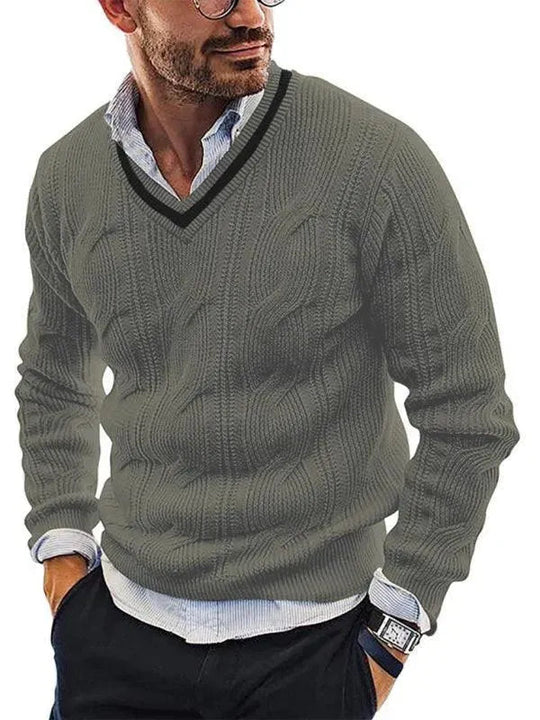 R&B | Ausschnitt Slim Fit Herren Pullover Sweatshirt