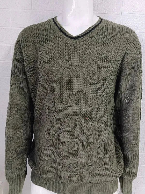R&B | Ausschnitt Slim Fit Herren Pullover Sweatshirt