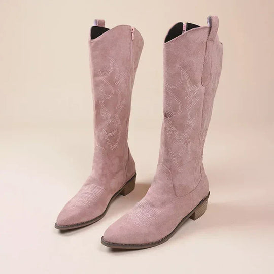 R&B | Cowboy-Stiefel mit Stickerei für Damen Niedriger Absatz