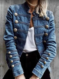 R&B | Doppelreihige Weinlese Denimjacke