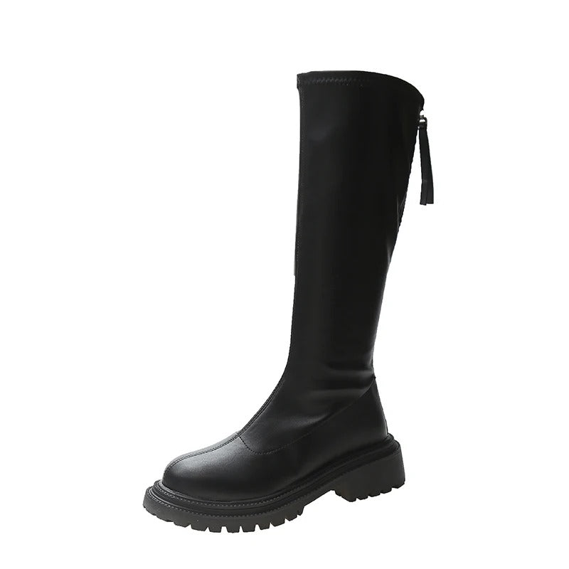 Lange Lederstil Damenstiefel R&B