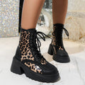 R&B | Leopardenmuster Schnürstiefel