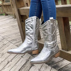 Damen Farbige Retro Cowboy Stiefel R&B