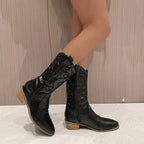Damen Farbige Retro Cowboy Stiefel R&B