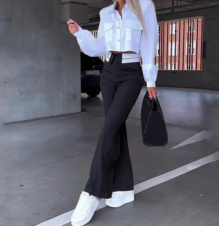 R&B | Set Aus Kurzem Blazer Mantel und Gerader Hose