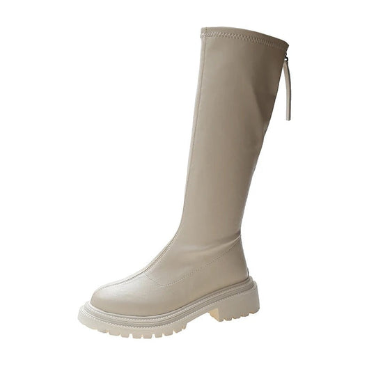 Lange Lederstil Damenstiefel R&B