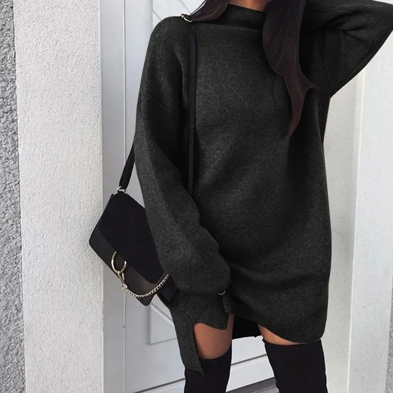 R&B | Übergroßes Rollkragen Strickkleid
