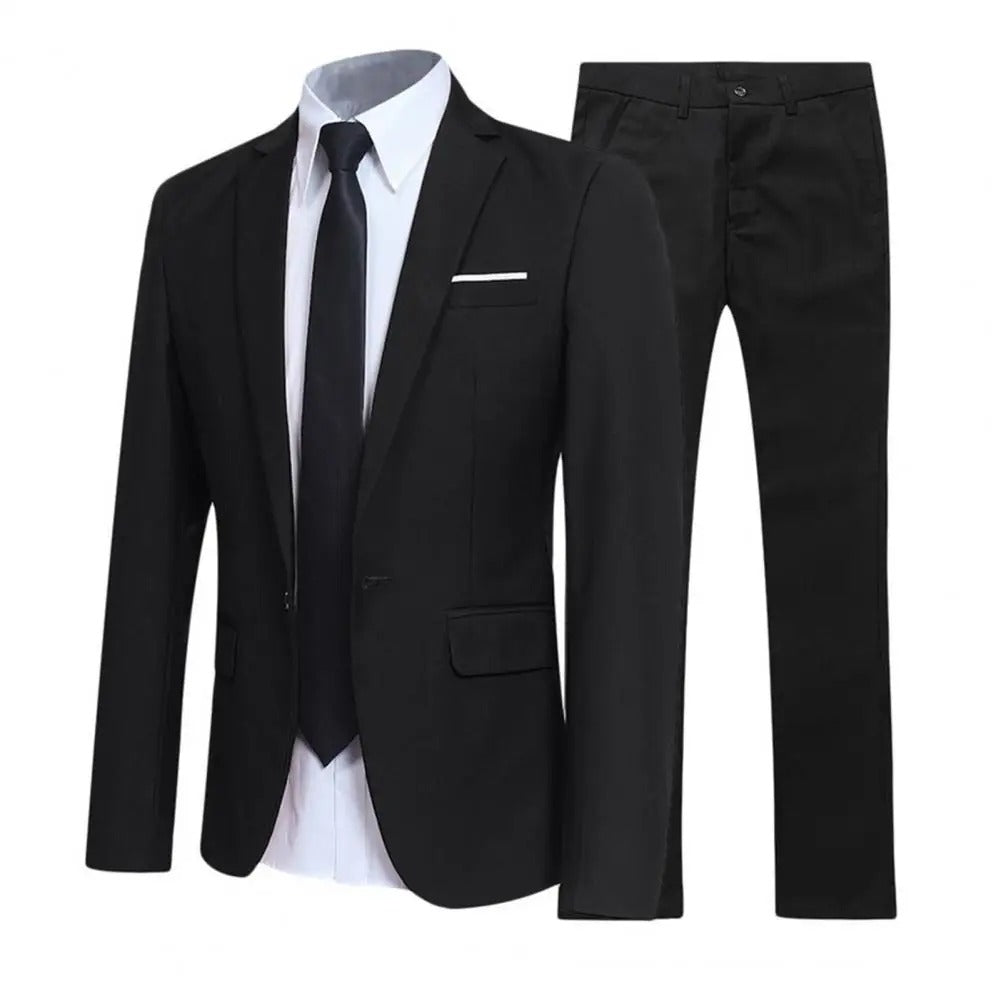 R&B | Locker Geschnittenes Anzug Satz mit Revers Blazer und Hose für Männer