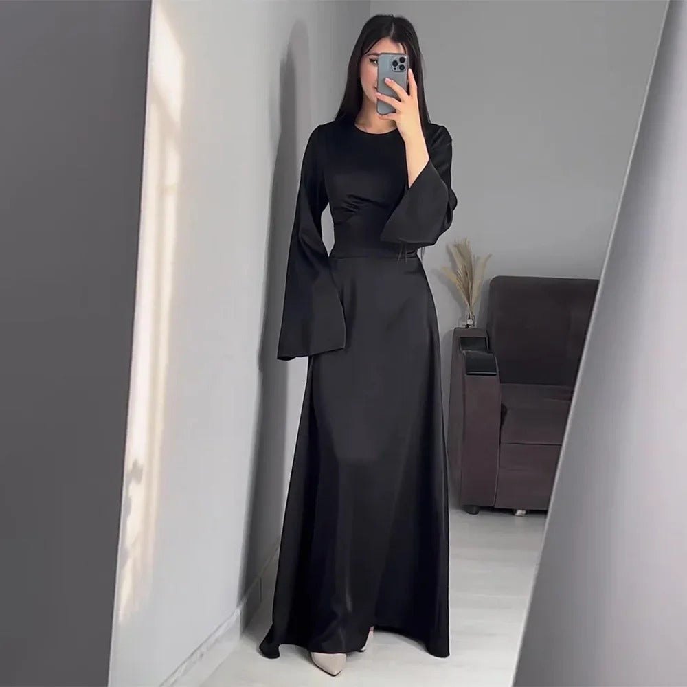 R&B | Schickes Damen Maxikleid mit Langen Ärmeln und Tailliertem Schnitt