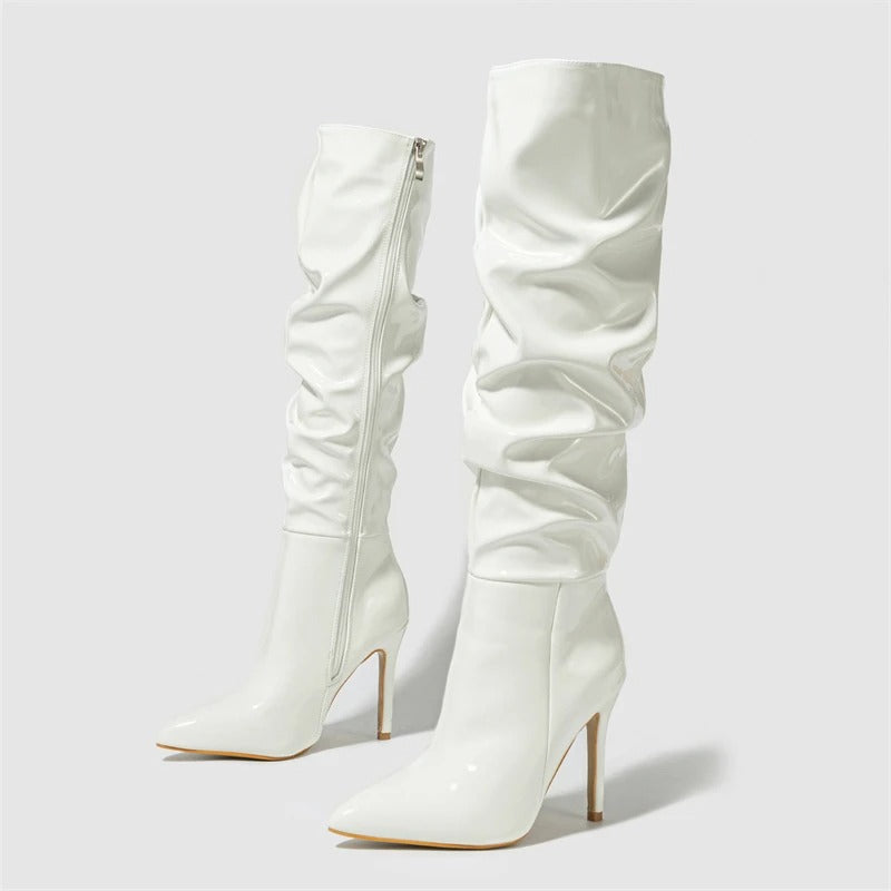 Frauen Über-den-Knie Stiefel Leder Stil R&B