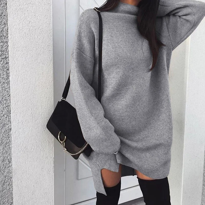 R&B | Übergroßes Rollkragen Strickkleid