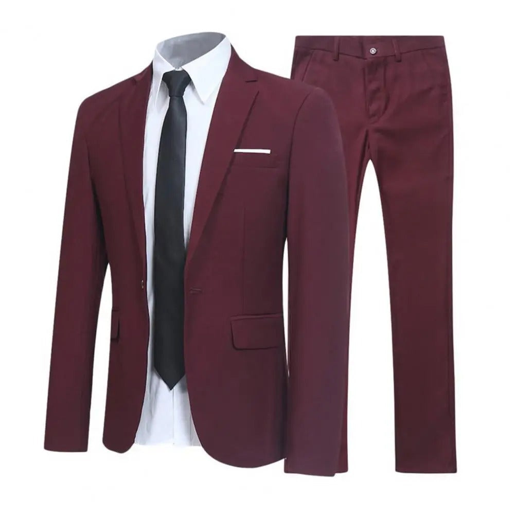 R&B | Locker Geschnittenes Anzug Satz mit Revers Blazer und Hose für Männer