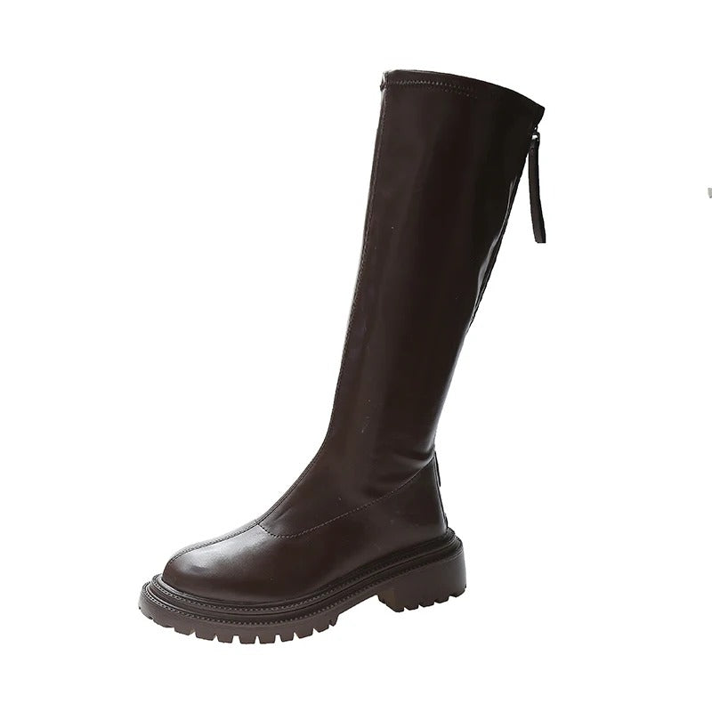 Lange Lederstil Damenstiefel R&B