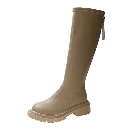 Lange Lederstil Damenstiefel R&B