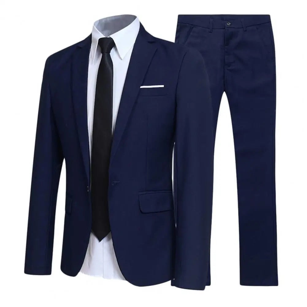 R&B | Locker Geschnittenes Anzug Satz mit Revers Blazer und Hose für Männer