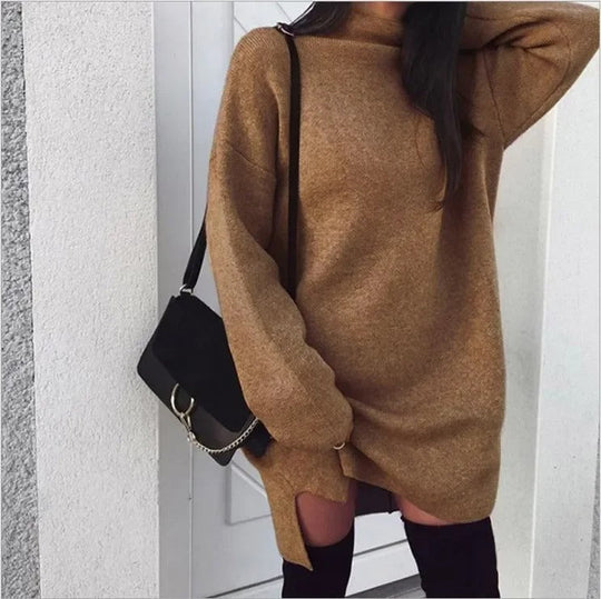 R&B | Übergroßes Rollkragen Strickkleid